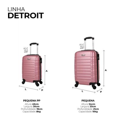 Imagem de Kit 2 malas de viagem de bordo PP e P Detroit Swiss Move Rose