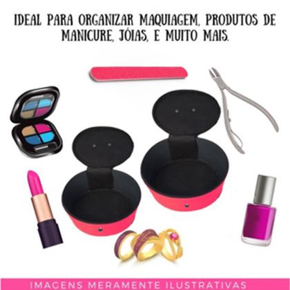 Imagem de Kit 2 Maleta Nécessaires Frasqueiras De Luxo Maquiagem Premium