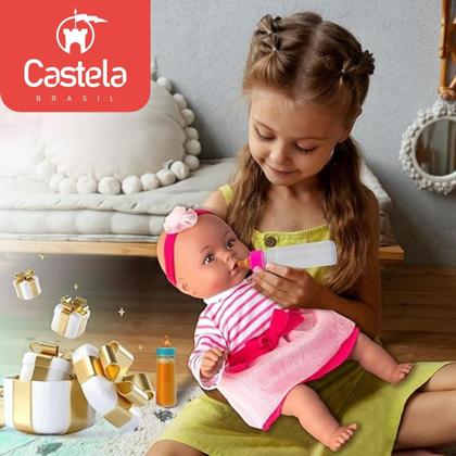 Imagem de Kit 2 Mamadeira Mágica Leite e Suco Bonecas Brinquedo - Castela