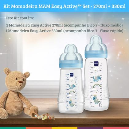Imagem de Kit 2 Mamadeira MAM Easy Active Set 270ml Fluxo Médio + 330ml Fluxo Rápido