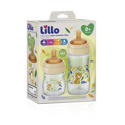 Imagem de Kit 2 Mamadeiras 150 e 300ml Neutro Super Evolution Latex