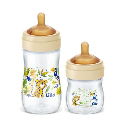 Imagem de Kit 2 Mamadeiras Bico Látex Lillo Evolution Macio e Flexível Fase 1 e Fase 2 150mL 300ml Air0+ meses