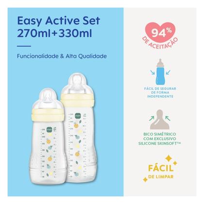 Imagem de Kit 2 Mamadeiras Easy Active Set 270ml e 330ml 2m Mam Neutra