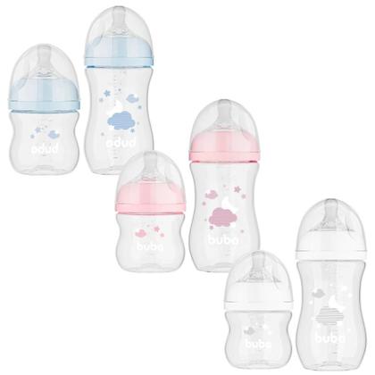 Imagem de Kit 2 Mamadeiras Easy Flow Nuvem Anticólica 120 e 270ml Buba