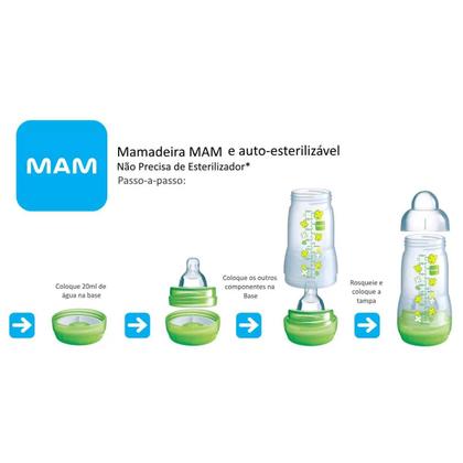 Imagem de Kit 2 Mamadeiras Easy Start Set 130/260ml Rosa Claro - MAM