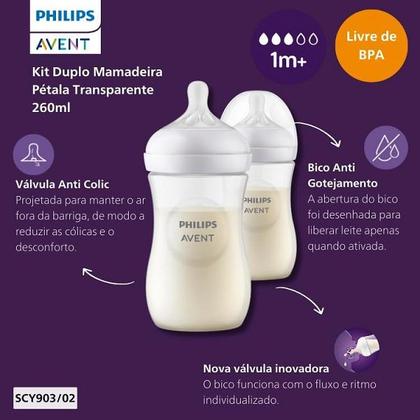 Imagem de Kit 2 Mamadeiras Petala 260ML Philips AVENT SCY903/02