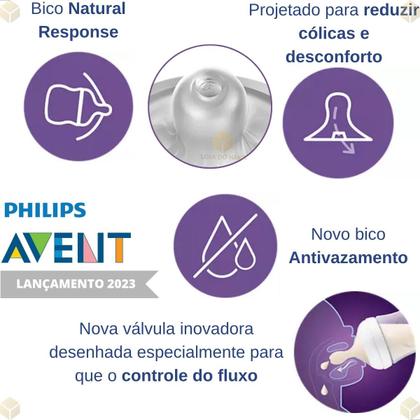 Imagem de Kit 2 Mamadeiras Philips Avent Pétala 125ml Transparente e 260ml Decorada Coala ou Girafa Com Bicos 0m RN a 3m