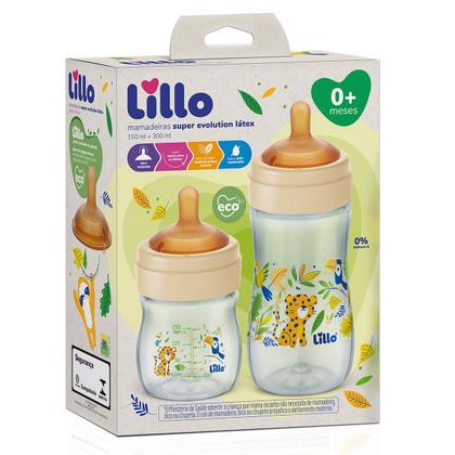 Imagem de Kit 2 Mamadeiras Super Evolution Bico Látex 150/300ml Lillo