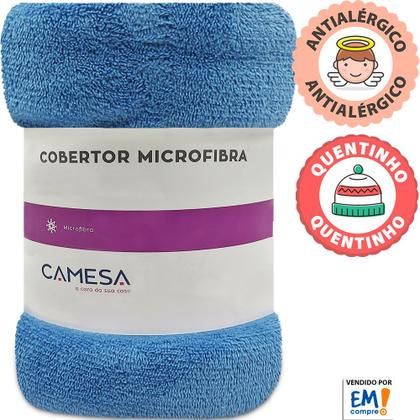Imagem de Kit 2 Manta Cobertor Solteiro Microfibra Soft Macia Fleece 150x220cm Camesa - Emcompre