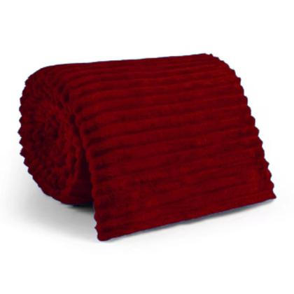 Imagem de Kit 2 Mantas Cobertor Casal Microfibra Canelada Antialérgica Coberta Riscada Macia 2,00x1,80m