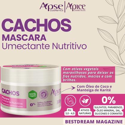 Imagem de Kit 2 Mascara Hidratante Apice Cachos Nutritiva Capilar Vegano Profissional 300g