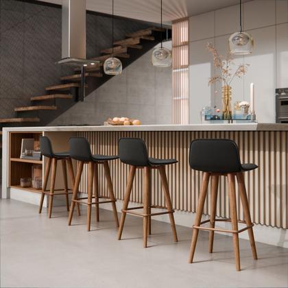 Imagem de Kit 2 Meia Banqueta Línea Espuma Alta Densidade Cobre Preto