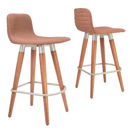 Imagem de Kit 2 Meia Banquetas Línea Escandinavo Champanhe Terracota