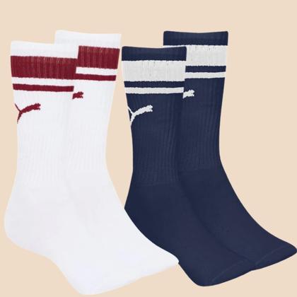 Imagem de Kit 2 Meias Puma Sport Cano Longo Unissex Confortavel e Macia