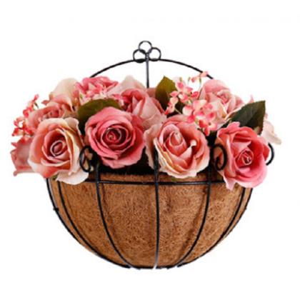 Imagem de Kit 2 Meio Vaso Meia Lua 25cm Parede De Ferro Com Fibra Coco