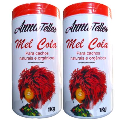 Imagem de Kit 2 Mel Cola Anna Telles 1Kg Cachos Naturais E Orgânicos