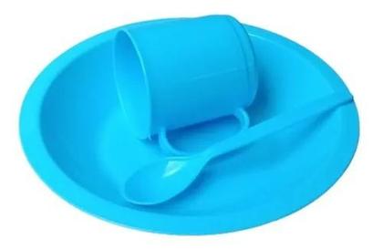 Imagem de Kit 2 Merenda Escolar 3 Pçs Prato/Copo/Colher 1209 Ercaplast