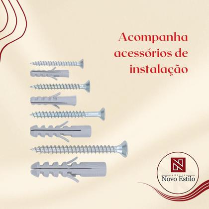 Imagem de Kit 2 Mesa cabeceira nicho quarto 39x50x37 Preto pés amadeirados