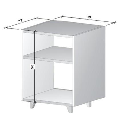 Imagem de Kit 2 Mesa cabeceira nicho quarto 39x50x37 Preto pés amadeirados