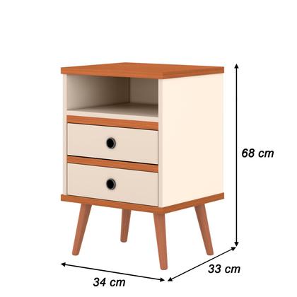 Imagem de Kit 2 Mesa de cabeceira 2 gavetas -Alamo- CM