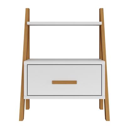 Imagem de Kit 2 Mesa de Cabeceira Aberta Mesinha Apoio Lateral Cama Quarto Nicho Decoração Ambiente 1 Gaveta Anatelli Retrô  Branco