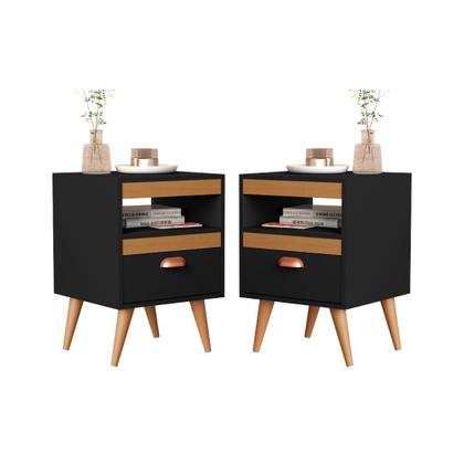 Imagem de Kit 2 Mesa de Cabeceira Conjunto Quarto Casal e Solteiro