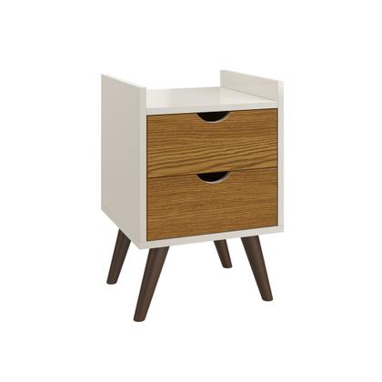 Imagem de Kit 2 Mesa de Cabeceira Juma 2 Gavetas e Nicho Pés Retrô