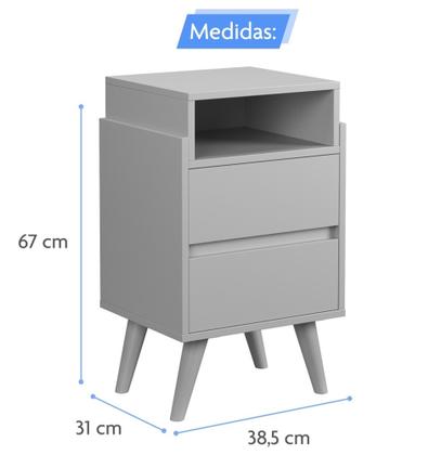 Imagem de Kit 2 Mesa de Cabeceira para Quarto Retrô Verona