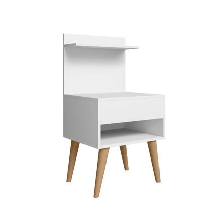 Imagem de kit 2 Mesa De Cabeceira retro Alta 74cm Com 1 Gaveta Nicho Casal Kit 2 Para Cama Box Organizador