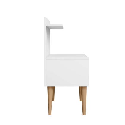 Imagem de kit 2 Mesa De Cabeceira retro Alta 74cm Com 1 Gaveta Nicho Casal Kit 2 Para Cama Box Organizador