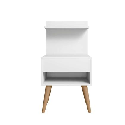 Imagem de kit 2 Mesa De Cabeceira retro Alta 74cm Com 1 Gaveta Nicho Casal Kit 2 Para Cama Box Organizador