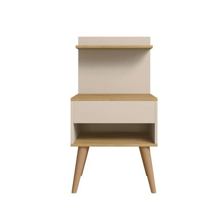 Imagem de kit 2 Mesa De Cabeceira retro Alta 74cm Com 1 Gaveta Nicho Casal Kit 2 Para Cama Box Organizador