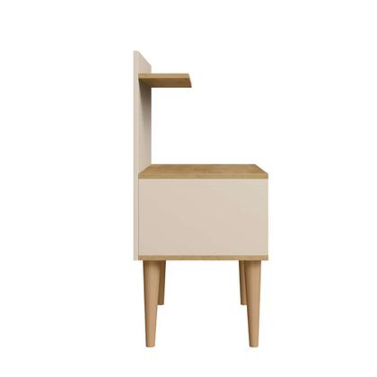 Imagem de kit 2 Mesa De Cabeceira retro Alta 74cm Com 1 Gaveta Nicho Casal Kit 2 Para Cama Box Organizador