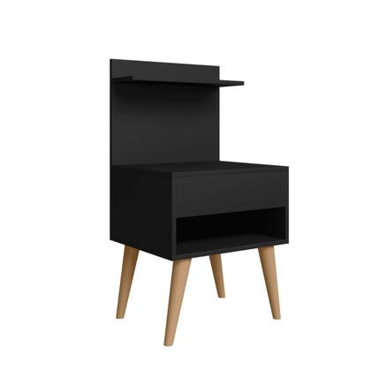 Imagem de kit 2 Mesa De Cabeceira retro Alta 74cm Com 1 Gaveta Nicho Casal Kit 2 Para Cama Box Organizador