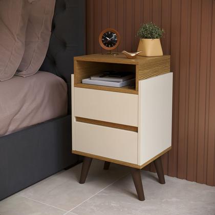 Imagem de Kit 2 Mesa de Cabeceira Verona Com Gaveta e Nicho Superior