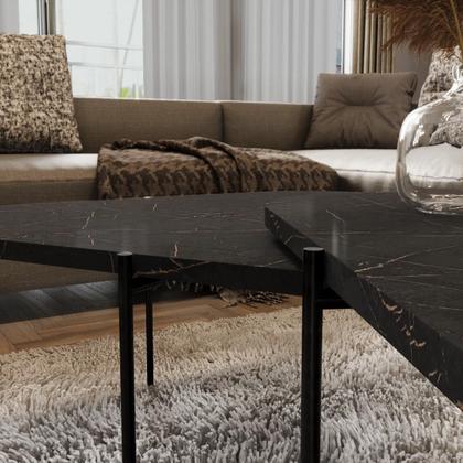 Imagem de Kit 2 Mesa de Centro para Salas 65cm Palheta - Preto