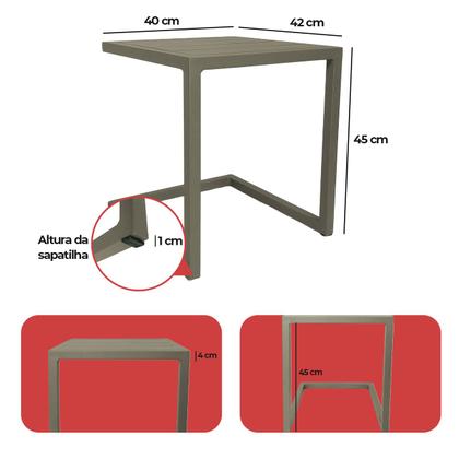 Imagem de Kit 2 Mesa de Centro Quadrada Orion Alumínio Ripado para Area Externa de Piscina