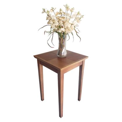 Imagem de Kit 2 Mesas de Apoio Lateral em Madeira Maciça 40cm - Castanho