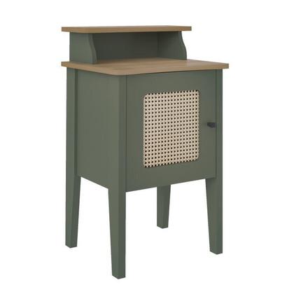 Imagem de Kit 2 Mesas de Cabeceira 100% Mdf Porta Reversível Detalhes Curvos