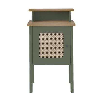 Imagem de Kit 2 Mesas de Cabeceira 100% Mdf Porta Reversível Detalhes Curvos