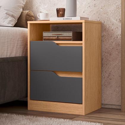 Imagem de Kit 2 Mesas de Cabeceira 2 Gavetas Sara Flex