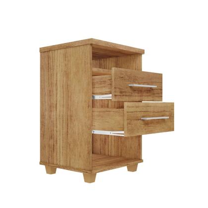 Imagem de Kit 2 Mesas de Cabeceira 2 Gavetas Valente Cedro - Rud Rack