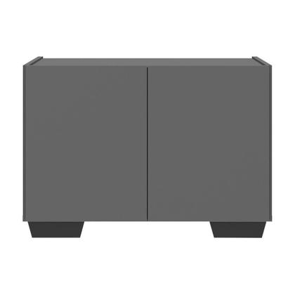 Imagem de Kit 2 Mesas De Cabeceira 2 Portas E Pés Mp4139 Grafite preto