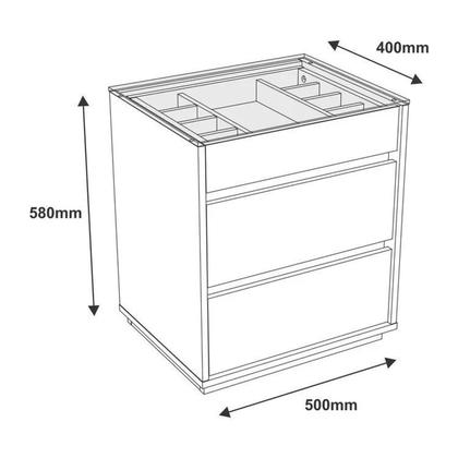 Imagem de Kit 2 Mesas de Cabeceira 3 Gavetas com Organizador Tampo Vidro Belize