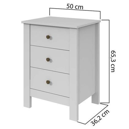 Imagem de Kit 2 Mesas de Cabeceira 3 Gavetas Maggiore New