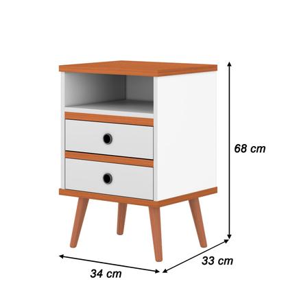 Imagem de Kit 2 Mesas de Cabeceira Alan Estilo Minimalista