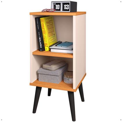 Imagem de Kit 2 Mesas de Cabeceira para Quarto Charme Retrô Off Cinamomo Apoio de Cama box Mesinha