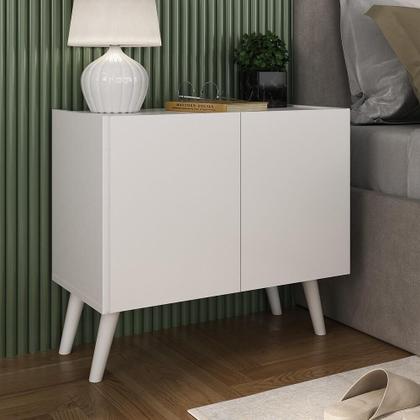 Imagem de Kit 2 Mesas de Cabeceira Retrô 2 Portas Multimóveis MP4138