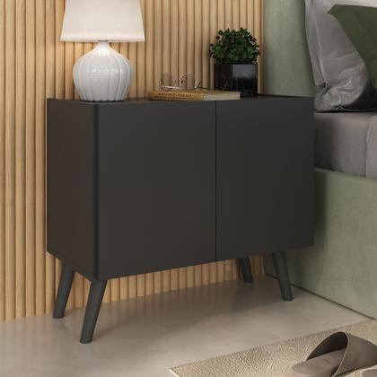 Imagem de Kit 2 Mesas de Cabeceira Retrô 2 Portas Multimóveis MP4138