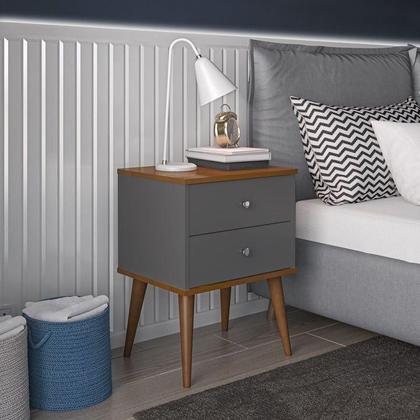 Imagem de Kit 2 Mesas de Cabeceira Retrô Mesinhas com Gaveta Moderno Criado Quarto Casal Solteiro Berlim